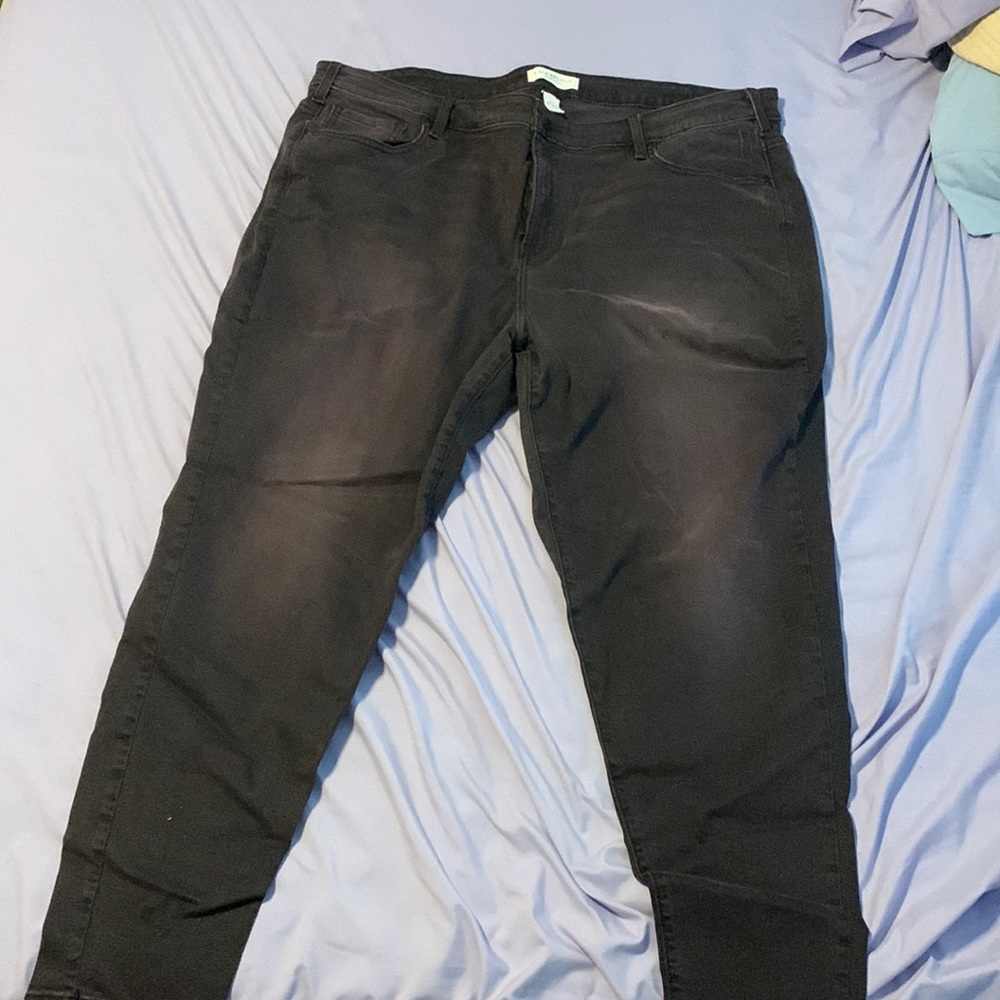 Lane Bryant skinny jeans size 24R. Never worn. Faded black with purple wash tint